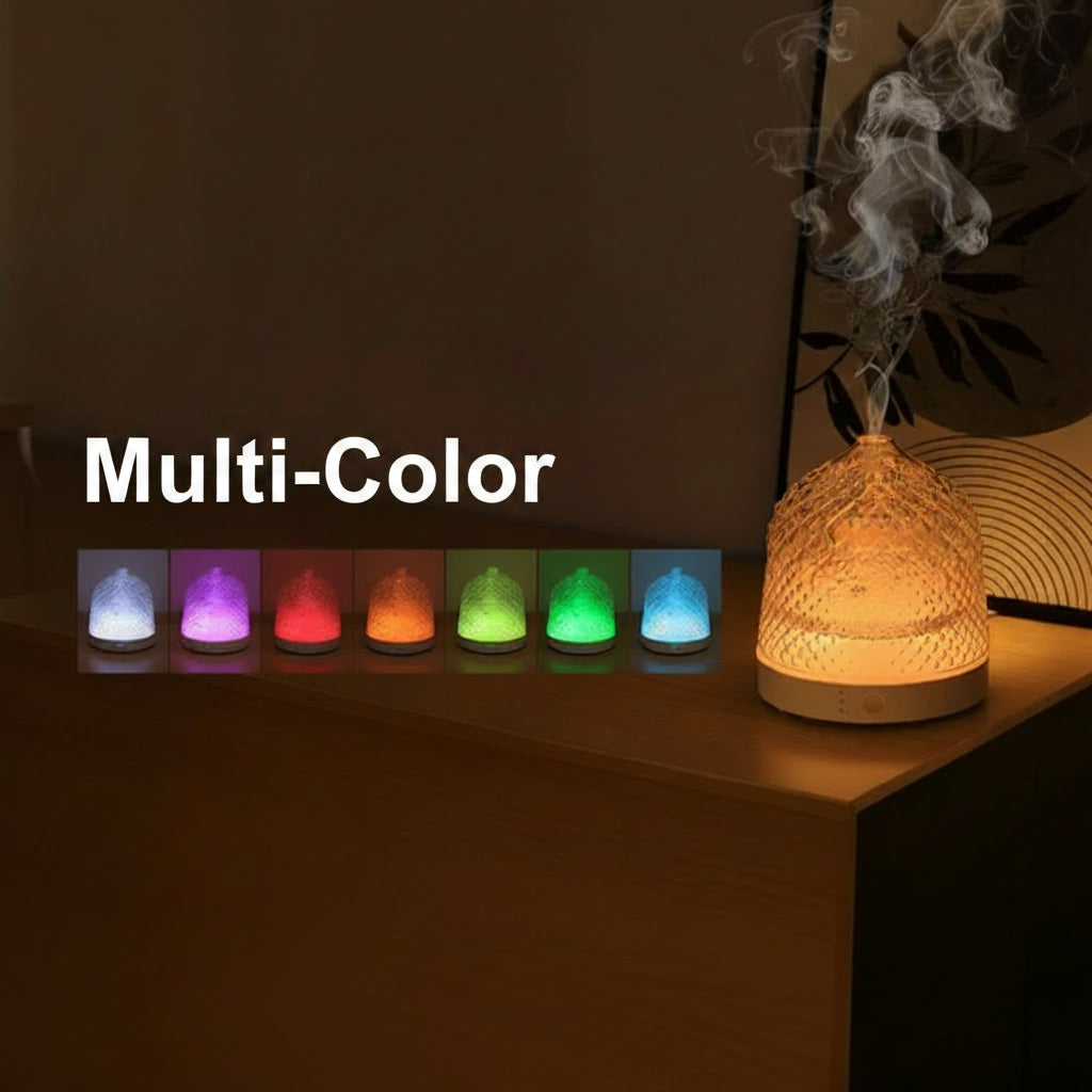 Glass Ultrasonic Aroma Diffuser 200ml | LED Mood Light