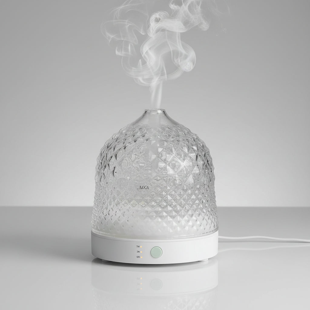 Glass Ultrasonic Aroma Diffuser 200ml | LED Mood Light